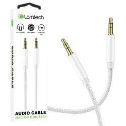 Καλώδιo 3,5mm Lamtech AUDIOCABLE BRAIDED 1m to 3.5mm SILVER