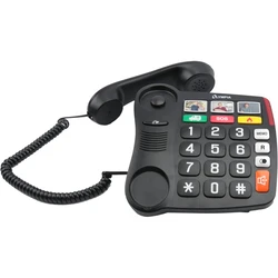 Ενσύρματο Τηλέφωνο Olympia 4500 για ηλικιωμένους με μεγάλα πλήκτρα, συμβατό με ακουστικά βαρηκοΐας, ανοιχτή ακρόαση και 6 μνήμες