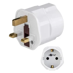 Aντάπτορας Ρεύματος Goobay από UK σε German type 45353, 13A, λευκό
