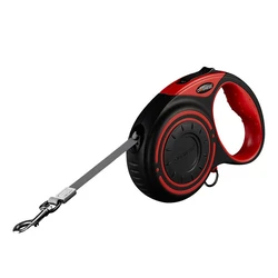 Λουρί Σκύλου Dogness automatic 5m with flashlight and bag container (red)