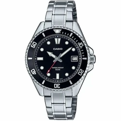 Ανδρικό Ρολόι Casio MDV-10D-1A1VEF Μαύρο Ασημί