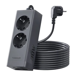 Πολύπριζο με USB Tessan power strip TS-FS01DE00