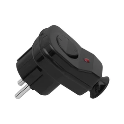 Σουκο Φις Ρεύματος Γωνία με Διακόπτη Μαύρο