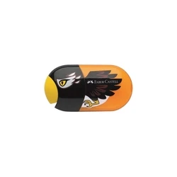 Faber-Castell Αετός Διπλή Πλαστική Ξύστρα Κίτρινη με Γόμα (183527)