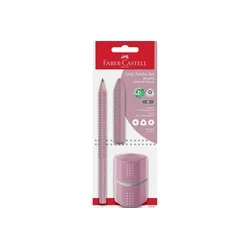 Teka Pencil + Eraser + Sharpener Grip Pink - Faber-Castell