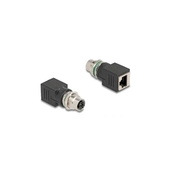 DELOCK M12 προσαρμογέας X-κωδικοποιημένος 8 ακίδων θηλυκό σε RJ45 θηλυκό, ευθύς (MPN 60064)