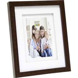 Deknudt S65KQ1 Ξύλινη καφέ κορνίζα με διπλό passepartout 15x20 cm