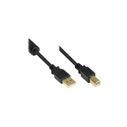 Good Connections USB 2.0 Cable with Ferrite A to B, Black, 5 m (GC-M0083)