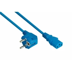 kabelmeister προστατευτικό Schuko βύσμα (τύπου E+F) 90° γωνιακό σε C13, μπλε, 5 m