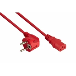 kabelmeister Schuko (90° angled) to IEC C13 power cable, red, 0.5 m