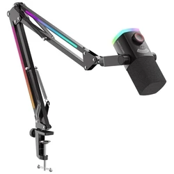 FIFINE AM8PROT δυναμικό μικρόφωνο USB/XLR σετ με RGB βάρχιονα (Μαύρο)