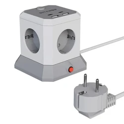 BlitzWolf BW-EC1 Power Outlet Extender — 4×AC, 2×USB-A, 2×USB-C (Vertical Desktop Cube)