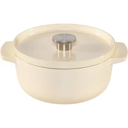 KitchenAid Μαντεμένια Γάστρα με Καπάκι 22 cm, εκρού