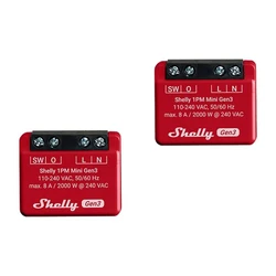 Ενδιάμεσος Διακόπτης Shelly 1PM Mini Gen3 Set of 2 Controllers, WiFi/Bluetooth