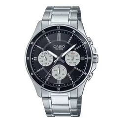 Casio Ανδρικά Ρολόγια MTP-1374D-1A3 Ασημί 47 mm