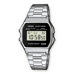 Ρολόι Ανδρικό Casio A158WEA-1EF Μαύρο Γκρι Ασημί