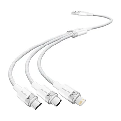 Vention Braided USB to Lightning / Type‑C / micro USB Cable 2A 1.5m White (CTPWG)