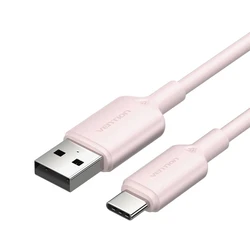 Vention USB 2.0 Cable USB-C male to USB-A male 2m 60W Pink (CTQPH)