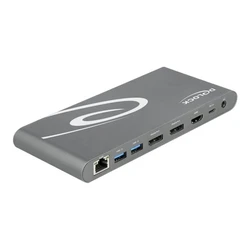 Docking Station DeLOCK USB Type-C DP 1.4 Triple 4K Display - USB-C 3.2 Gen 1 / Thunderbolt 3 - HDMI, 2 x DP - GigE