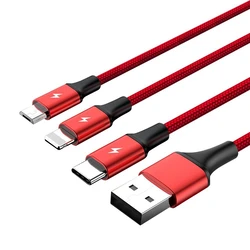 Καλώδιo USB UNITEK C4049RD 1.2 m A C/Micro-B/Lightning Red