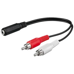 Αντάπτορας Ήχου Goobay 3.5mm θηλυκό σε 2x αρσενικό RCA 50092, 0.2m, μαύρο