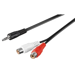 Αντάπτορας Ήχου Goobay 3.5mm αρσενικό σε 2x θηλυκό RCA 50116, 1.5m, μαύρο