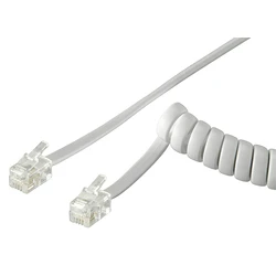 Καλώδιο Τηλεφώνου Goobay 50246, spiral, RJ10 4P4C, CCA, 2m, λευκό