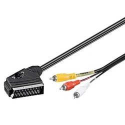 Καλώδιο Scart Goobay 21-pin σε 3x RCA 50364, 2m, μαύρο