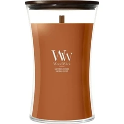 WoodWick Saffron Smoke 609,5 g - Αρωματικό κερί σε γυάλινο βάζο (Large Ellipse)