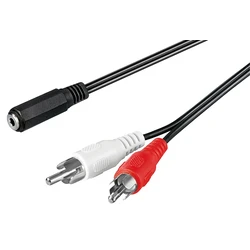 Αντάπτορας 3.5mm Θηλυκό Goobay Σε 2x Rca Αρσενικό 50442 1.4m Μαύρο