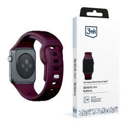 3MK Silicone Watch Strap for Apple Watch 4/5/6/7/SE/8/9/10 40/41/42mm dark purple/mulberry