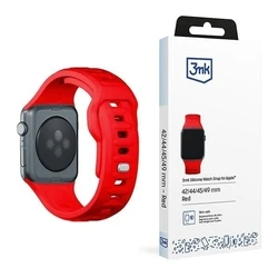 Belt 3MK Silicone Watch Strap Apple Watch 4/5/6/7/8/9/SE/Ultra 42/44/45/49mm red
