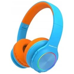 PowerLocus PLED Ασύρματα / Ενσύρματα Παιδικά Over Ear Ακουστικά με 30 ώρες Λειτουργίας Blue/Orange