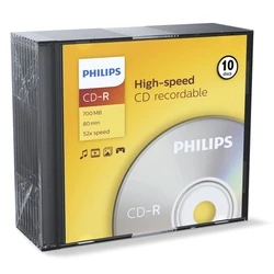 Philips Recordable CD‑R 52x 700MB 10 pack CR7D5NS10/00