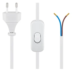 Καλώδιο Τροφοδοσίας Goobay 51349, 2x0.75mm², με διακόπτη, 1.5m, λευκό