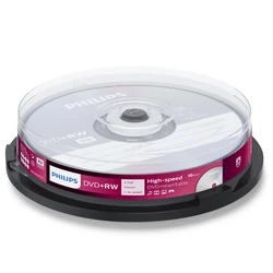 Philips Rewritable DVD+RW 4x 4.7GB Cake Box 10 pcs (DW4S4B10F/10)