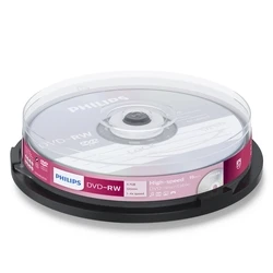 Philips Rewritable DVD-RW 4x 4.7GB Cake Box 10pcs (DN4S4B10F/00)
