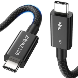 BlitzWolf Braided USB 2.0 Cable USB-C male - USB-C 240W Black 1.5m BW-HDC8