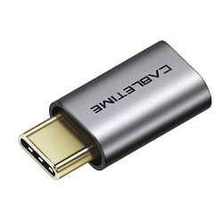 Αντάπτορας USB-C Cabletime σε micro USB CT-CMMCBF, 480Mbps, γκρι
