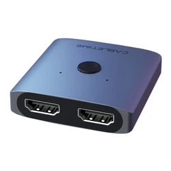 HDMI Switch Cabletime CT-HS4K με πλήκτρο, 2 in 1, 4K, γκρι
