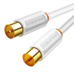 Καλώδιο Κεραίας Cabletime Ct-Av101, 75Ohm, 2M, Λευκό