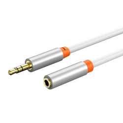 Cabletime Καλώδιο Ήχου 3.5mm male - 3.5mm female Λευκό 0.5m με Επίχρυσους Ακροδέκτες CT-AV311-P12G
