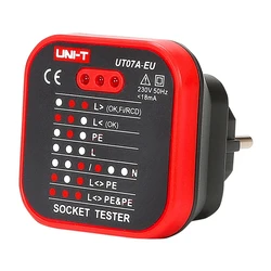 UNI-T Socket Tester UT07A-EU - European 230V Mains Socket Wiring Tester