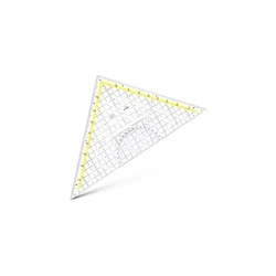 ARISTO TZ-Triangle 32.5 cm with handle, facette and ink stops (Tuschenoppen)