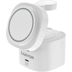 Canyon σταθμός ασύρματης φόρτισης 4‑σε‑1 30W με καλώδιο 1μ, λευκό