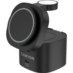 Canyon 4-σε-1 ασύρματη βάση φόρτισης 30W με καλώδιο 1μ - Μαύρο