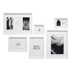 Deknudt Wooden Wall Multi-Photo Frame 6-Opening White Frame S46YK1WALL