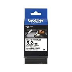 Ταινία Ετικετογράφου Brother P-Touch HSe-211E - 5.2 mm x 1.5 m - Black to White