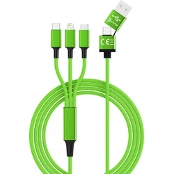 Καλώδιο USB Smrter Hydra ULTRA 5in1 Nylon-120cm, green