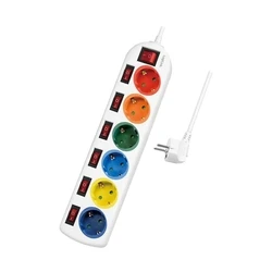 Πολύπριζο Logilink 6-fach,6xCEE 7/3,m. 7switches,bunt